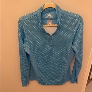 Peter Millar Sky Blue Polka Dot Half-Zip Top